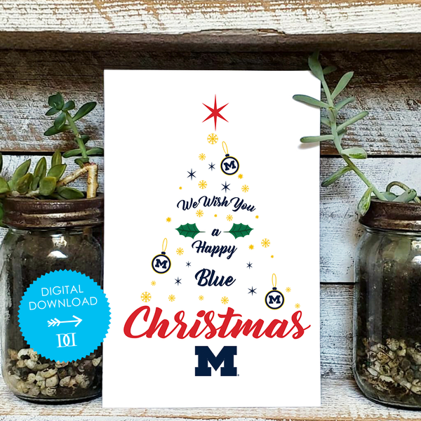 University of Michigan Christmas Tree Greeting Card