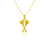 Crew Rowing Pendant Necklace - Gold