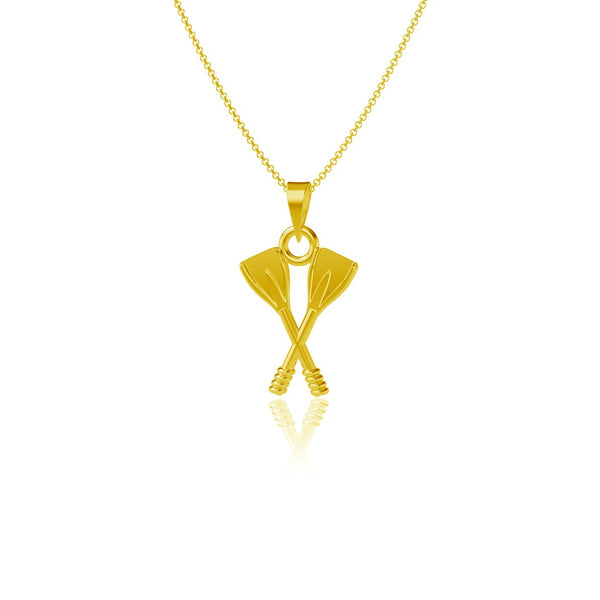 Crew Rowing Pendant Necklace - Gold