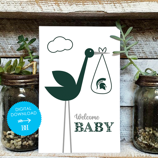 Michigan State Baby Greeting Card