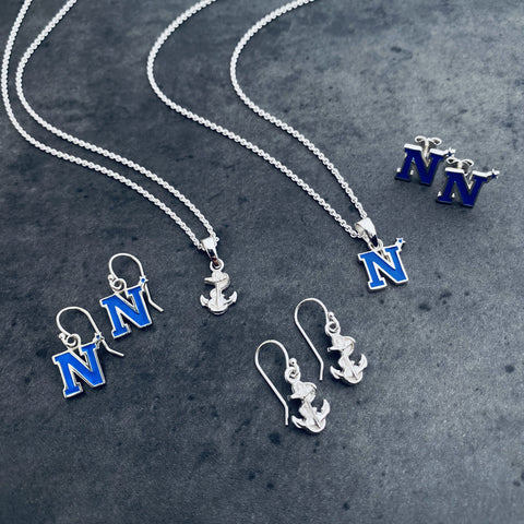 US Naval Academy Dangle Earrings - Enamel
