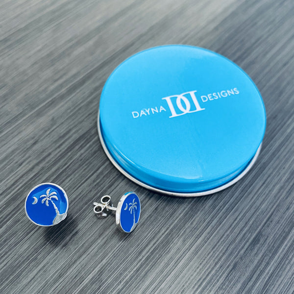 Palmetto Stud Earrings - Enamel