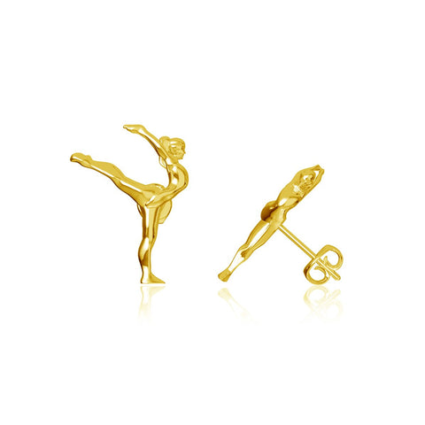 Gymnastics Post Earrings - Gold Plated
