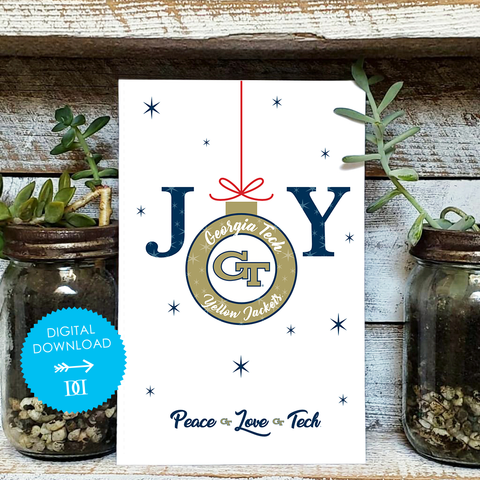 Georgia Tech Joy Christmas Card - Digital Download