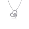 Dog Paw Heart Necklace