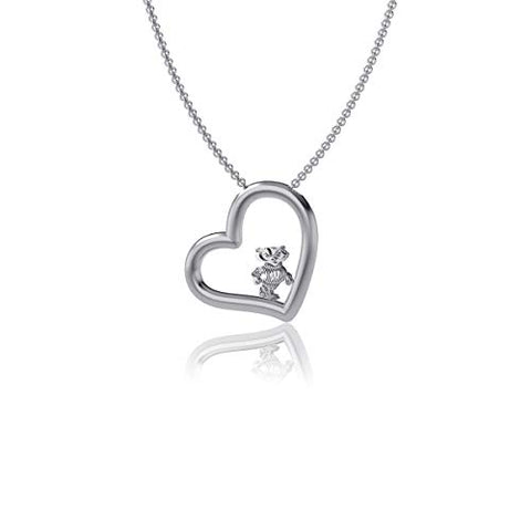 University of Wisconsin Heart Necklace - Silver