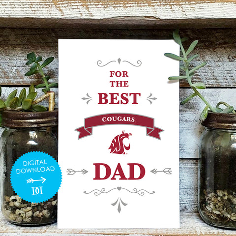 Washington State University Dad Greeting Card - Digital Download