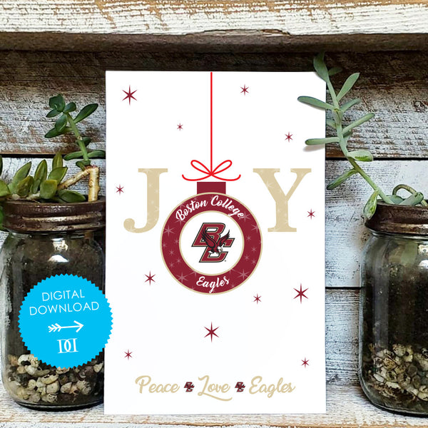 Boston College Eagles Christmas Joy Card