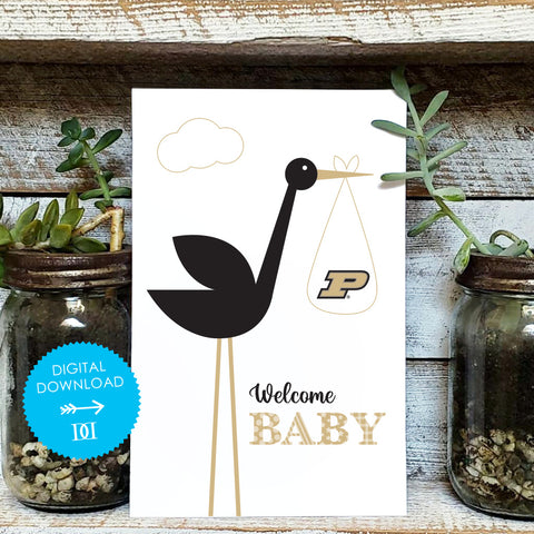 Purdue Boilermakers Baby Card - Digital Download