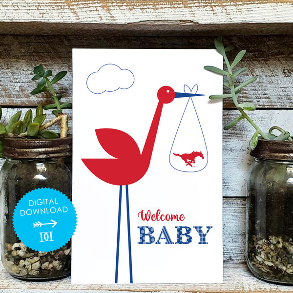 Southern Methodist Mustangs Baby Greeting Card
