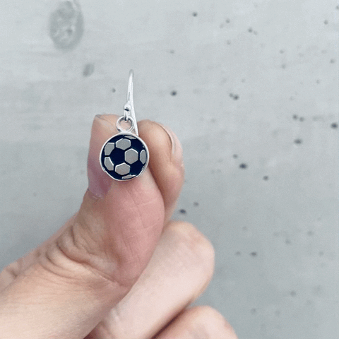 Soccer Dangle Earrings - Enamel