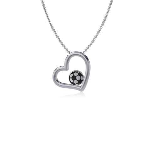 Soccer Heart Necklace - Enamel