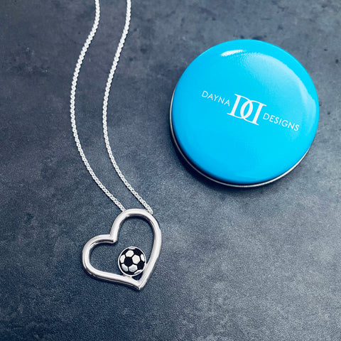 Soccer Heart Necklace - Enamel