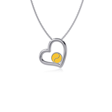 Tennis Heart Necklace - Enamel