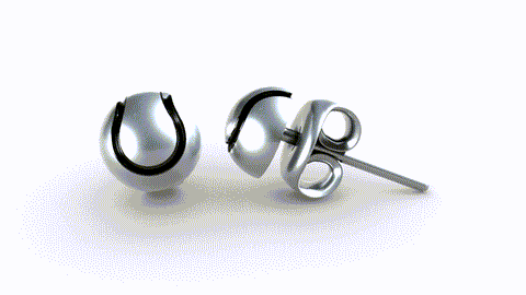 Tennis Ball Post Earrings - Silver