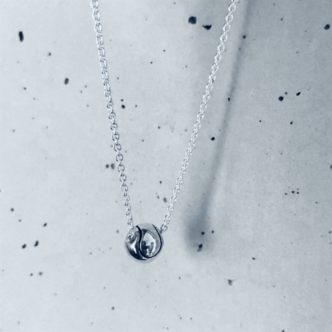 Tennis Ball Pendant Necklace - Silver