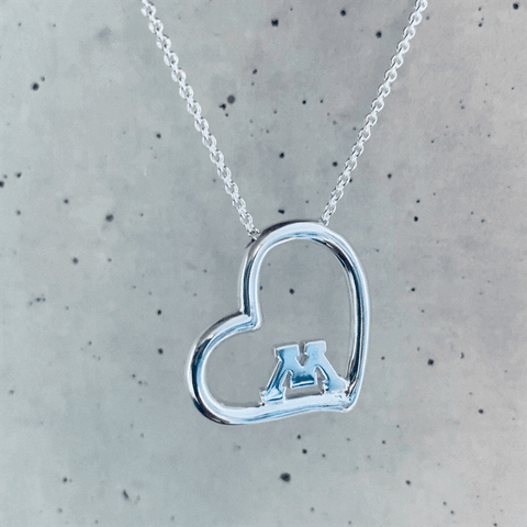 University of Minnesota Heart Necklace - Silver