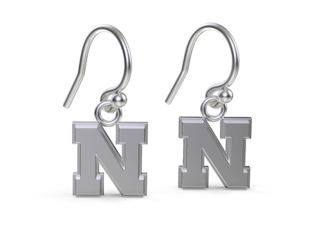 University of Nebraska Dangle Earrings - Silver