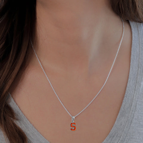 Syracuse Orange Pendant Necklace - Enamel