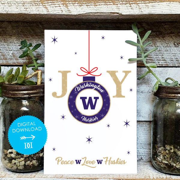 Washington Huskies Christmas Joy Card