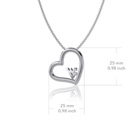 West Virginia University Heart Necklace - Silver