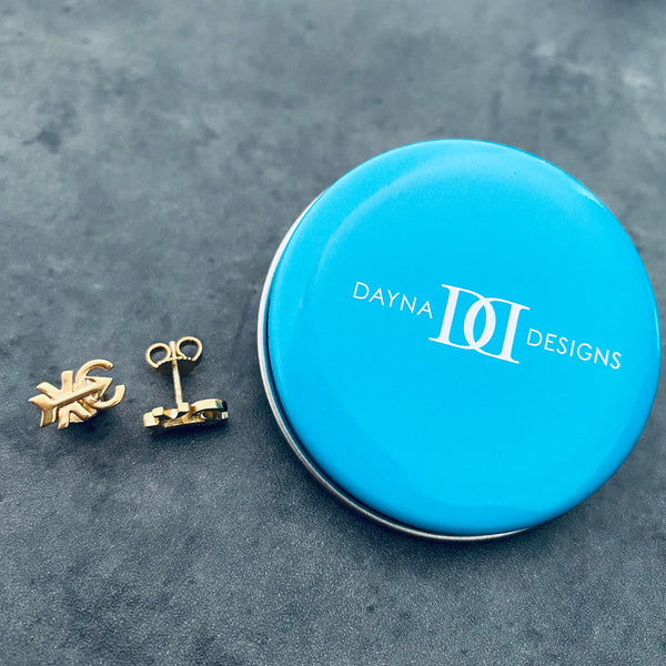 Cross Country Stud Earrings - Gold