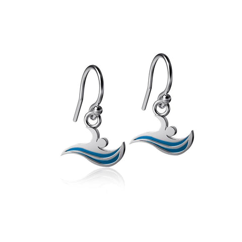 Swimming Dangle Earrings - Enamel