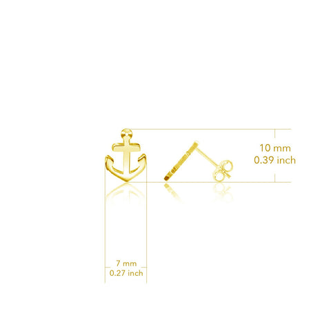 Anchor Post Earrings - Gold Plated