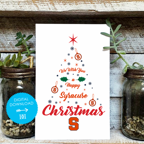 Syracuse University Christmas Tree Card - Digital Download
