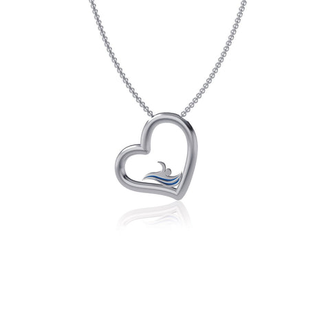 Swimming Heart Necklace - Enamel