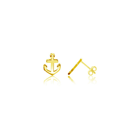 Anchor Post Earrings - Gold Plated