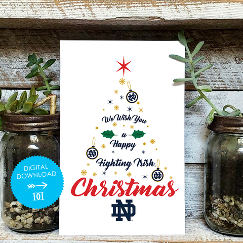 University of Notre Dame Christmas Tree Card - Digital Download