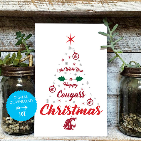 Washington State University Christmas Tree Card - Digital Download