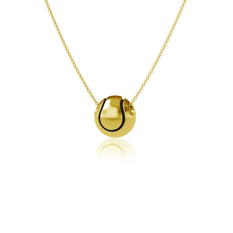 Tennis Ball Pendant Necklace - Gold Plated