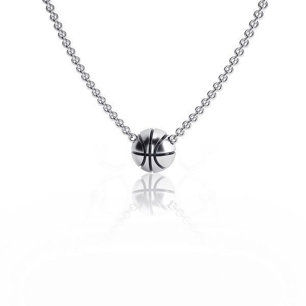 Basketball Pendant Necklace - Silver