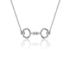 Horse Bit Equestrian Pendant Necklace - Silver