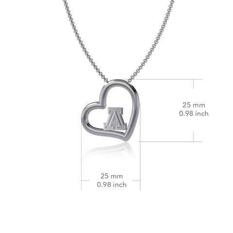University of Arizona Heart Necklace - Silver