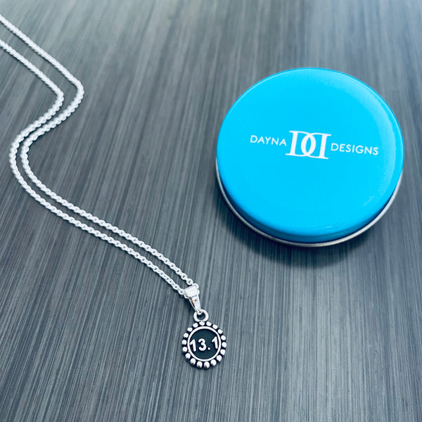 13.1 Half Marathon Silver Pendant Necklace