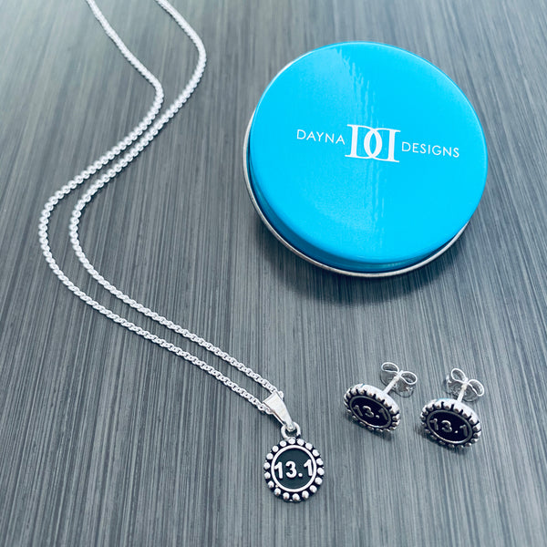 13.1 Half Marathon Silver Pendant Necklace