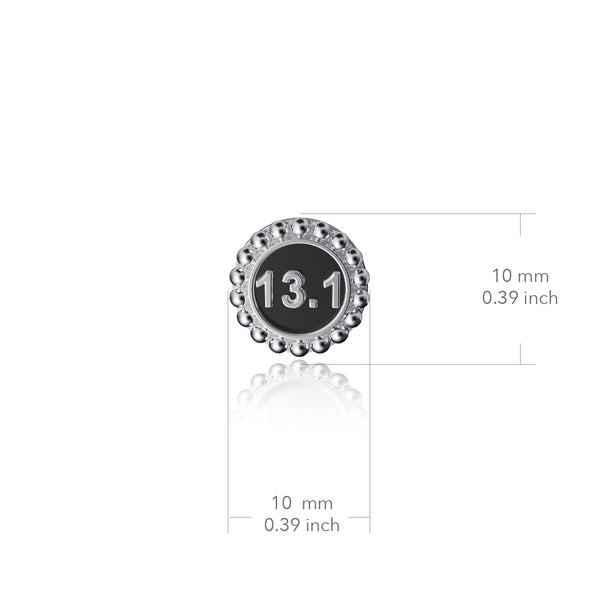 13.1 Half Marathon Stud Earrings - Silver