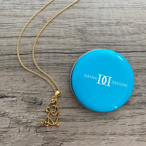 Bulldog Silhouette Pendant Necklace - Gold Plated