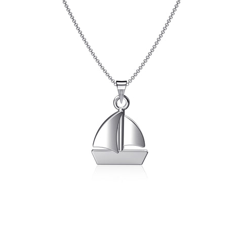 Sail Boat Pendant Necklace - Silver