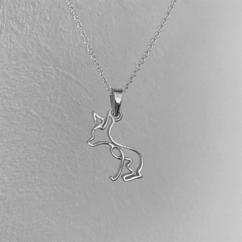 Chihuahua Pendant Necklace - Silver