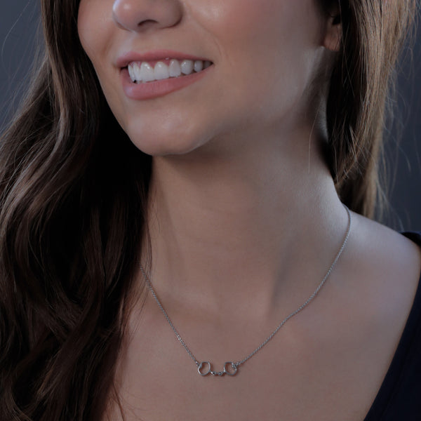 Horse Bit Equestrian Pendant Necklace - Silver