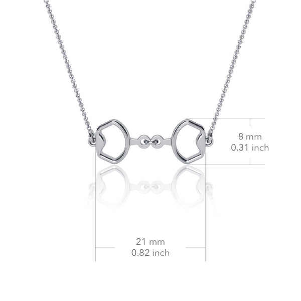 Horse Bit Equestrian Pendant Necklace - Silver