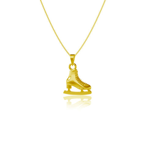 Skate Pendant Necklace - Gold Plated