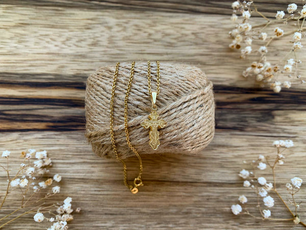 Crucifix Necklace - Gold