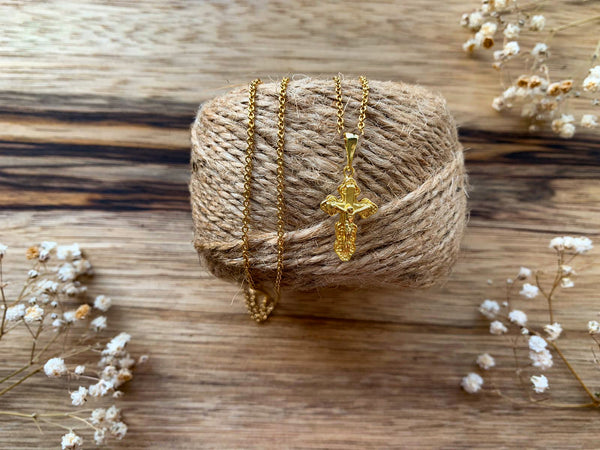 Crucifix Necklace - Gold