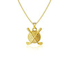 Golf Clubs Pendant Necklace - Gold