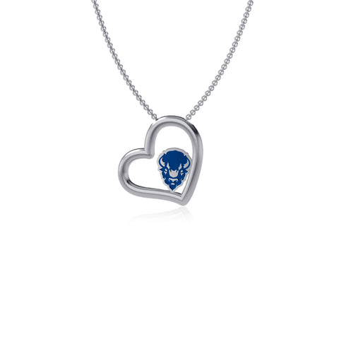 Howard University Bison Heart Pendant Necklace - Enamel